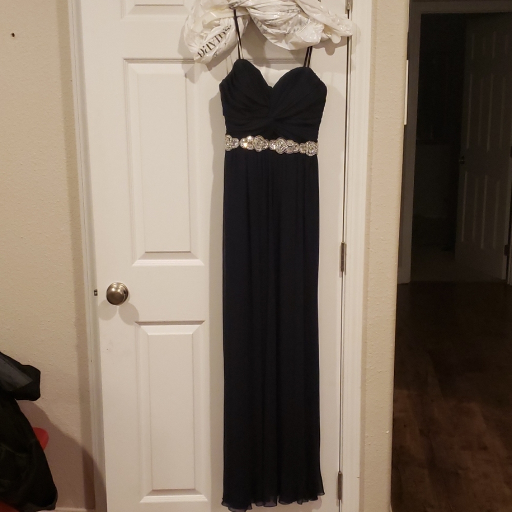 Davids bridal City Triangles strapless formal dress